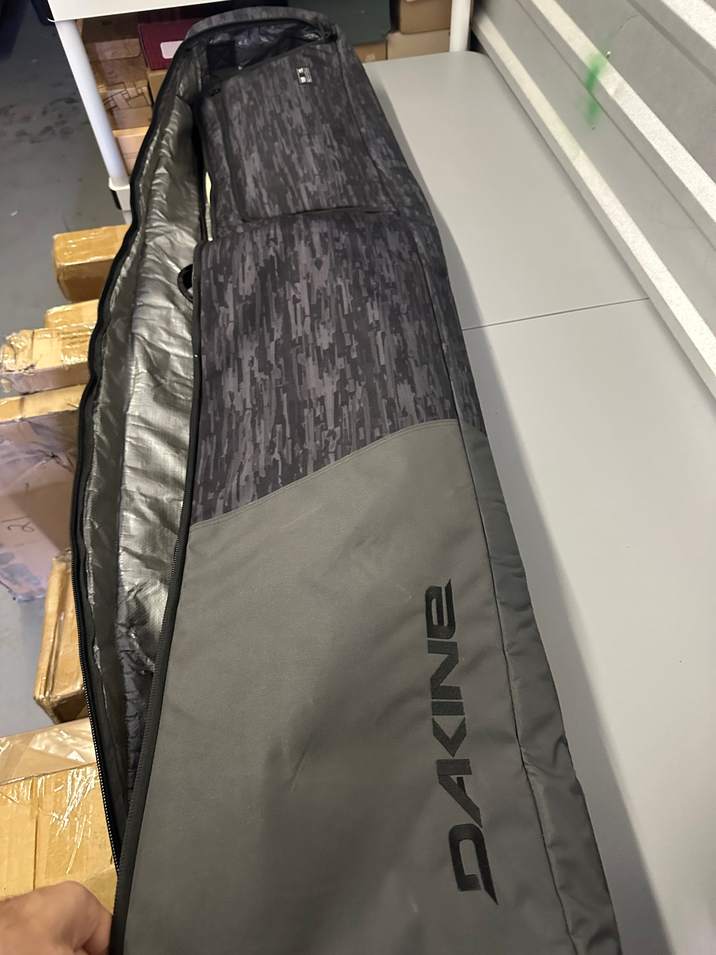 Snowboard with clothes and helmet and accessories